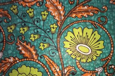 Preview: TURQUOISE LIME FLOWER Osikani Stoff